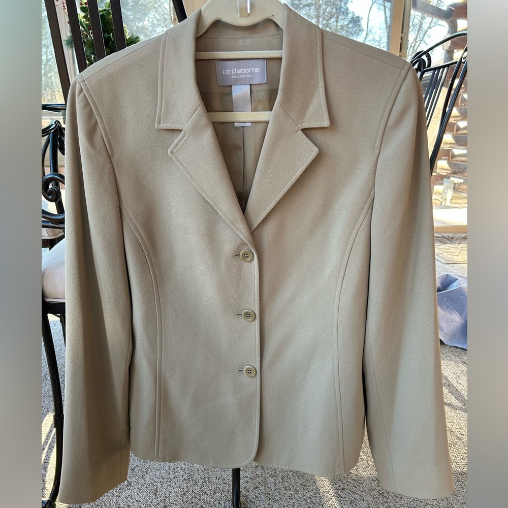 Liz Claiborne Women's Beige Blazer Jacket